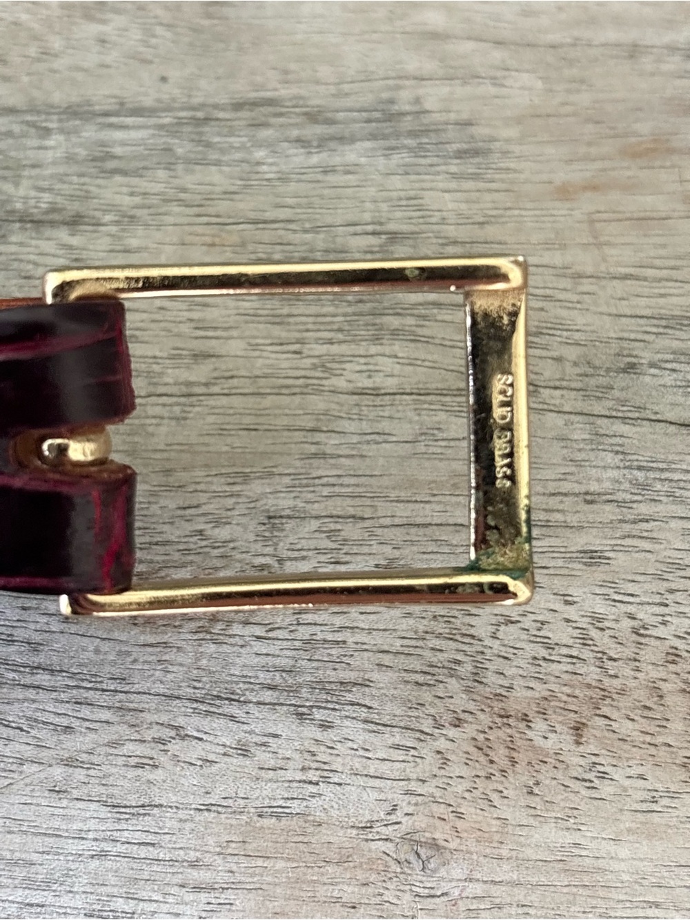 Crescent Wild Alligator Leather Belt with Gold Buckle - Picture 7 of 9